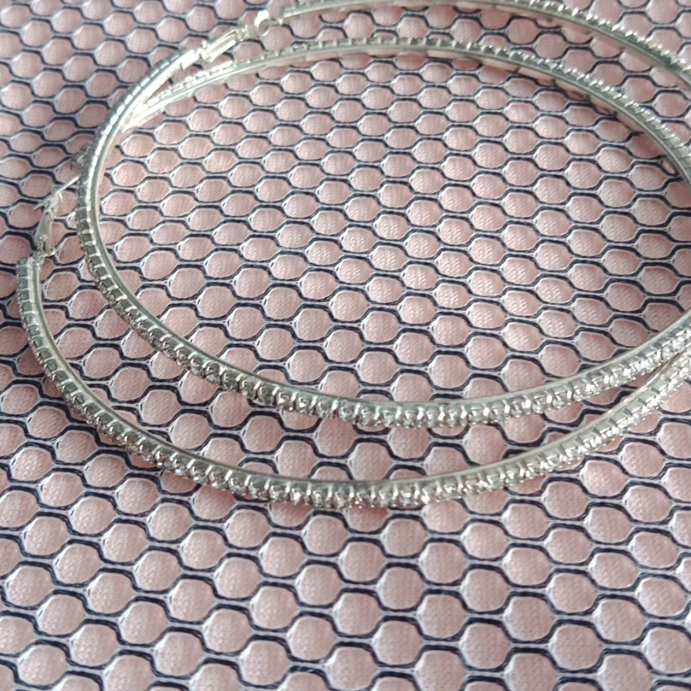 Large Rhinestone Hoops - image 8